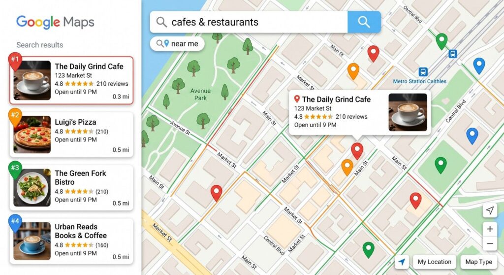 local SEO optimization for Google Maps and nearby searches
